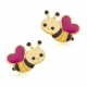 Boucles d'oreilles en or jaune et  laque, abeille - A