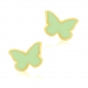 Boucles d'oreilles en or jaune et laque, papillon - A