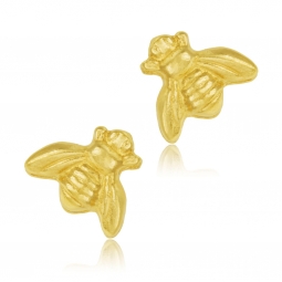 Boucles d'oreilles en plaqué or, abeille