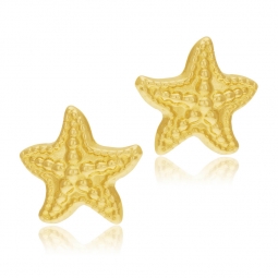 Boucles d'oreilles en or jaune, étoile de mer