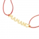 Bracelet cordon en or jaune, Maman - B