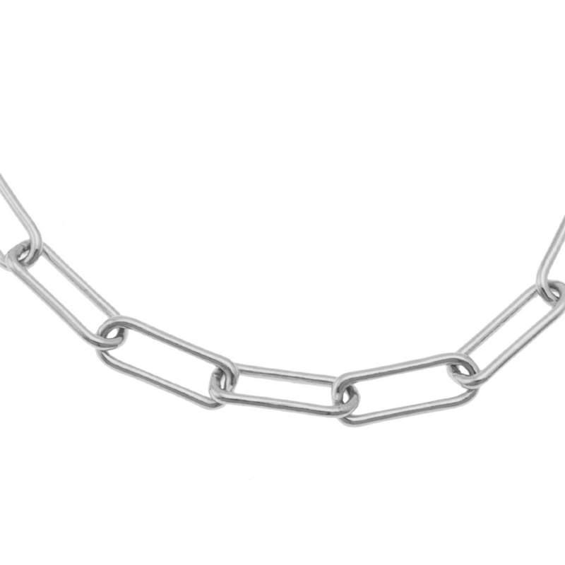 Bracelet en argent rhodié double chaîne mailles rectangulaires et maille  fine 16+3cm