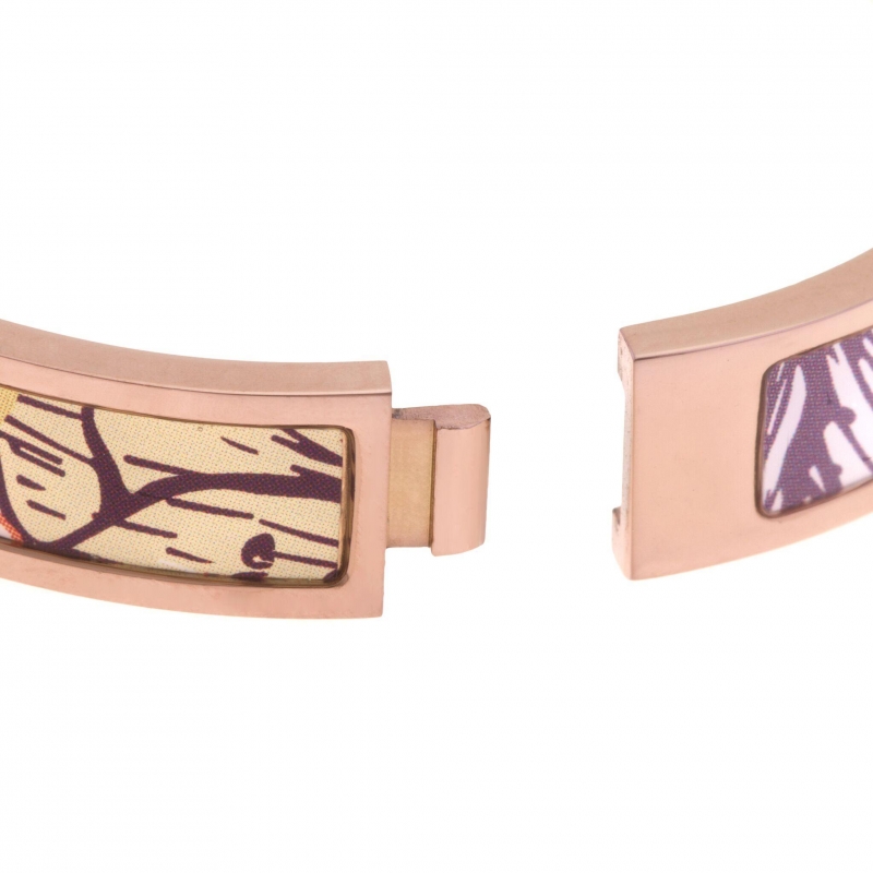 Bijoux-Design by Bracelet cuir métallique rose avec