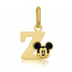 Pendentif en or jaune et laque, lettre Z, Mickey Disney