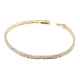 Bracelet barrettes en or jaune et rhodié, diamants, 18 cm - A