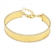 Bracelet jonc en or jaune et rhodié - A