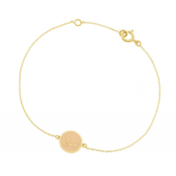 Bracelet en or jaune et laque, lotus 