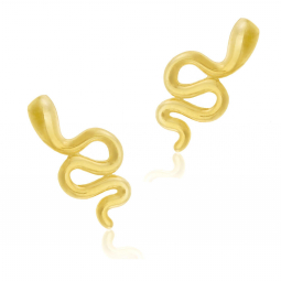 Boucles d'oreilles en or jaune, serpent
