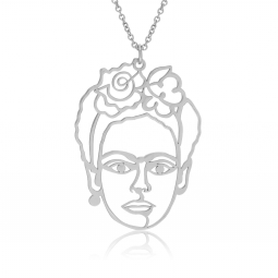 Collier sautoir en argent rhodié, Frida Kahlo