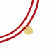 Bracelet cordon en or jaune et laque rouge - C