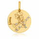 Pendentif zodiaque en or jaune et laque, Lion, Minnie Disney - A