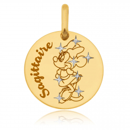 Pendentif zodiaque en or jaune et laque, Sagittaire, Minnie Disney