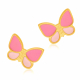 Boucles d'oreilles en argent doré, papillon - A