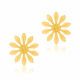Boucles d'oreilles en or jaune, fleur - A
