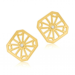 Boucles d'oreilles en or jaune et diamant