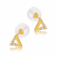 Boucles d'oreilles en or jaune et oxydes de zirconuim - A