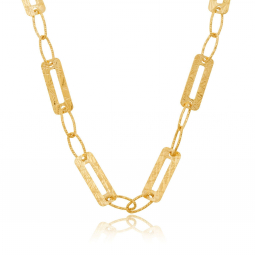 Collier en or jaune, maille rectangle