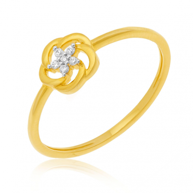 Bague en or jaune et rhodié, diamants