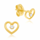 Boucles d'oreilles en or jaune et oxyde de zirconium - Boucles d'oreilles en or jaune et oxyde de zirconium
