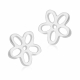Boucles d'oreilles en argent rhodié, fleur - Boucles d'oreilles en argent rhodié, fleur