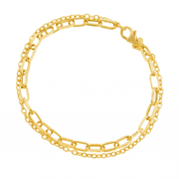 Bracelet en or jaune, double chaîne