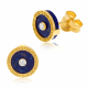 Boucles d'oreilles en or jaune rhodié, lapis lazuli et diamant - Boucles d'oreilles en or jaune rhodié, lapis lazuli et diamant
