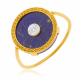 Bague en or jaune rhodié, lapis lazuli et diamant - Bague en or jaune rhodié, lapis lazuli et diamant