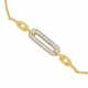 Bracelet en or jaune et rhodié, diamants - B