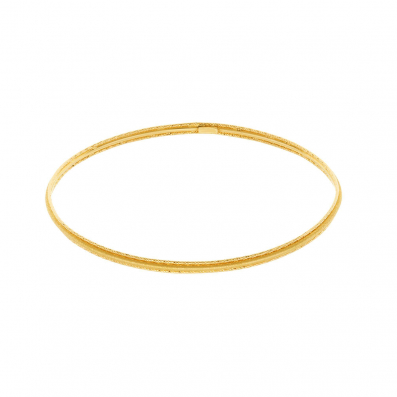 Bracelet jonc en acier, cable et or jaune : Longueur - GM Femme - Le Manège  à Bijoux®
