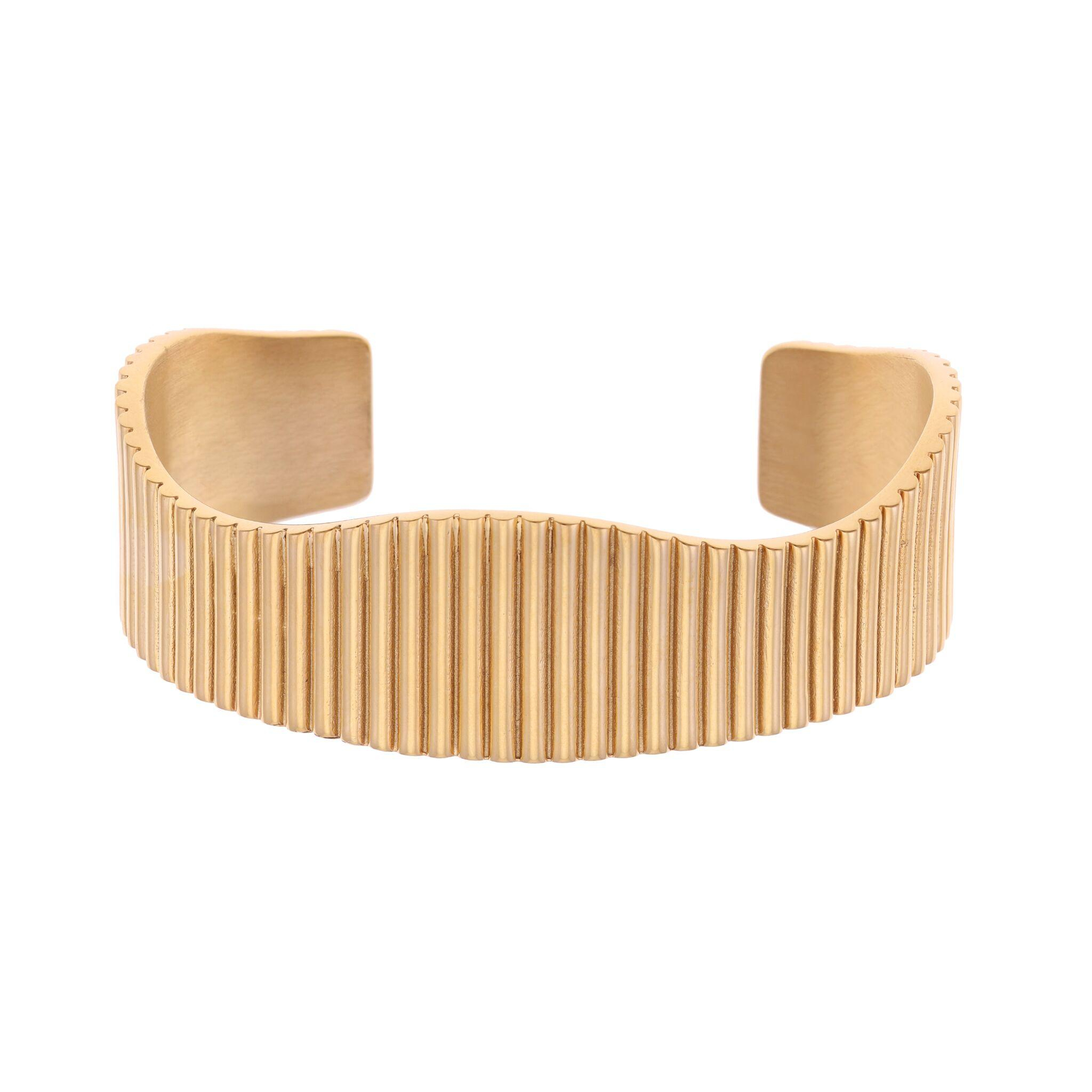 Bracelet jonc en acier doré : Longueur - PM Femme - Le Manège à