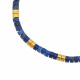 Bracelet cordon en acier et lapis lazuli - B