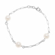 Bracelet en argent rhodié et perles synthétiques - Bracelet en argent rhodié et perles synthétiques