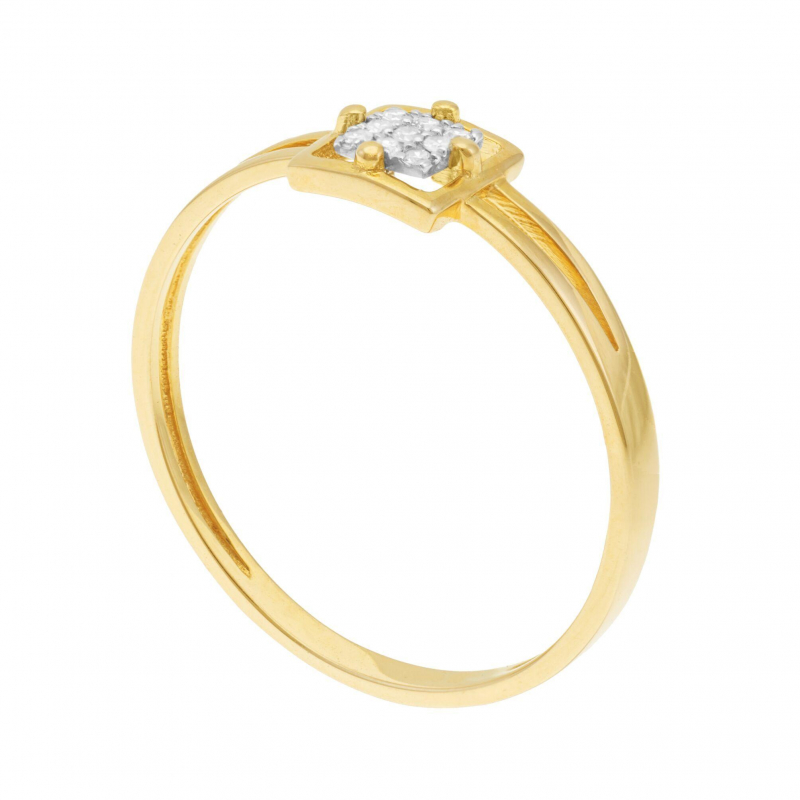 Bague en or jaune rhodié et diamants sale