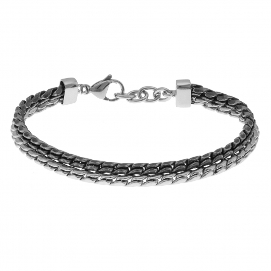 Bracelet en argent rhodié, maille fantaisie : Longueur - 205 Femme - Le  Manège à Bijoux®