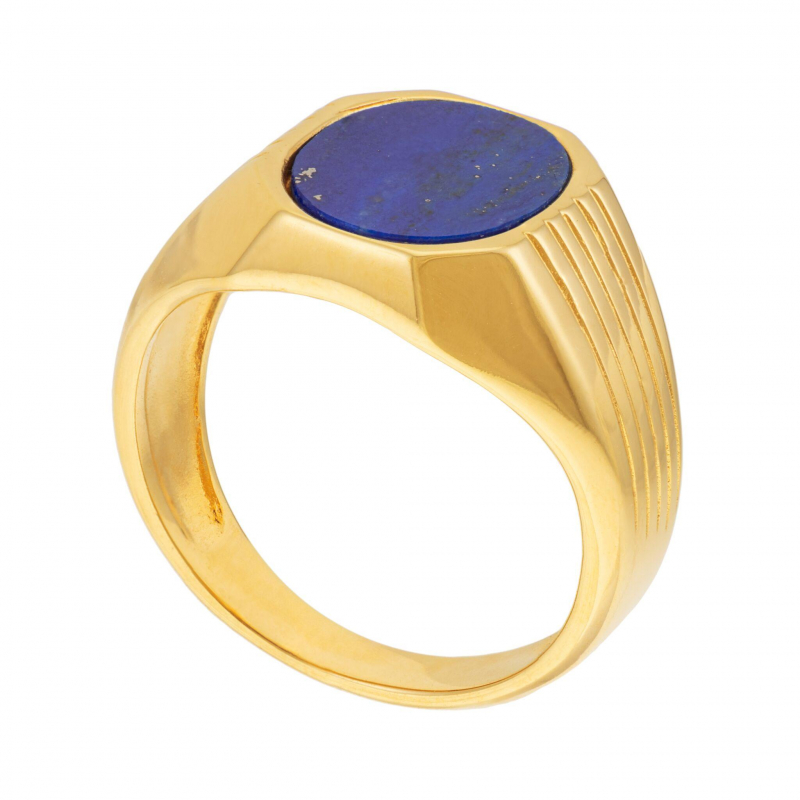 Bague lapis lazuli plaqué or hot sale