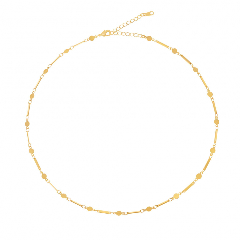 Collier en plaqué or, anneau 20mm : Longueur - 42 Femme - 0 g - Le Manège à  Bijoux®