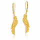 Boucles d'oreilles en or jaune, perroquets - Boucles d'oreilles en or jaune, perroquets