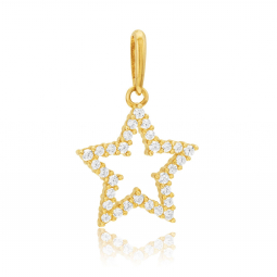 Pendentif en or jaune et oxydes de zirconium