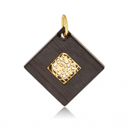 Pendentif en or jaune et bois d'ébène 