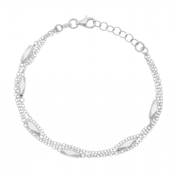 Bracelet en argent rhodié