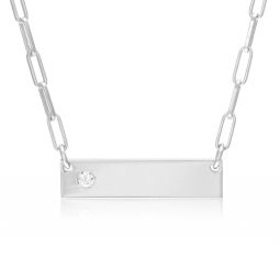 Collier en argent rhodié et oxyde de zirconium