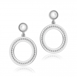 Boucles d'oreilles en argent rhodié et nacre